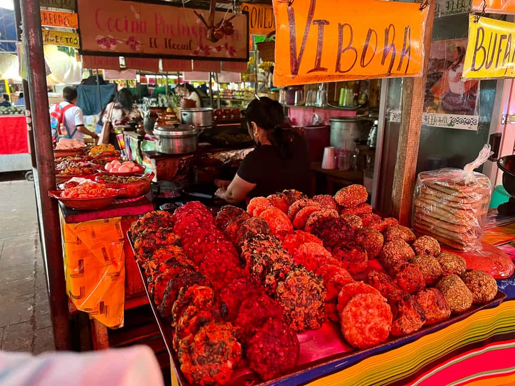 Food Stall in the central market Tepoztlan
