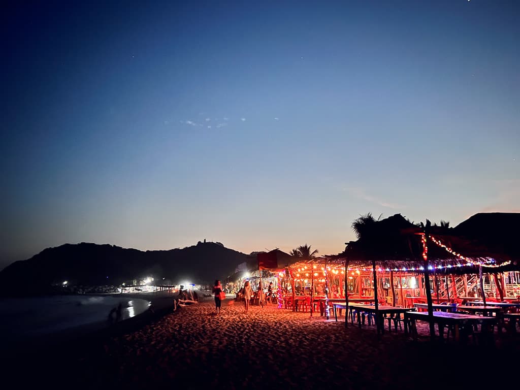 Playa Chacahua oaxaca lit by Orange Night Lights