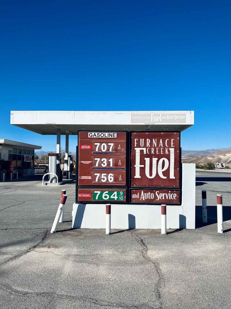 fuel prices at furnace creek death valley national park add to the cost of road trips