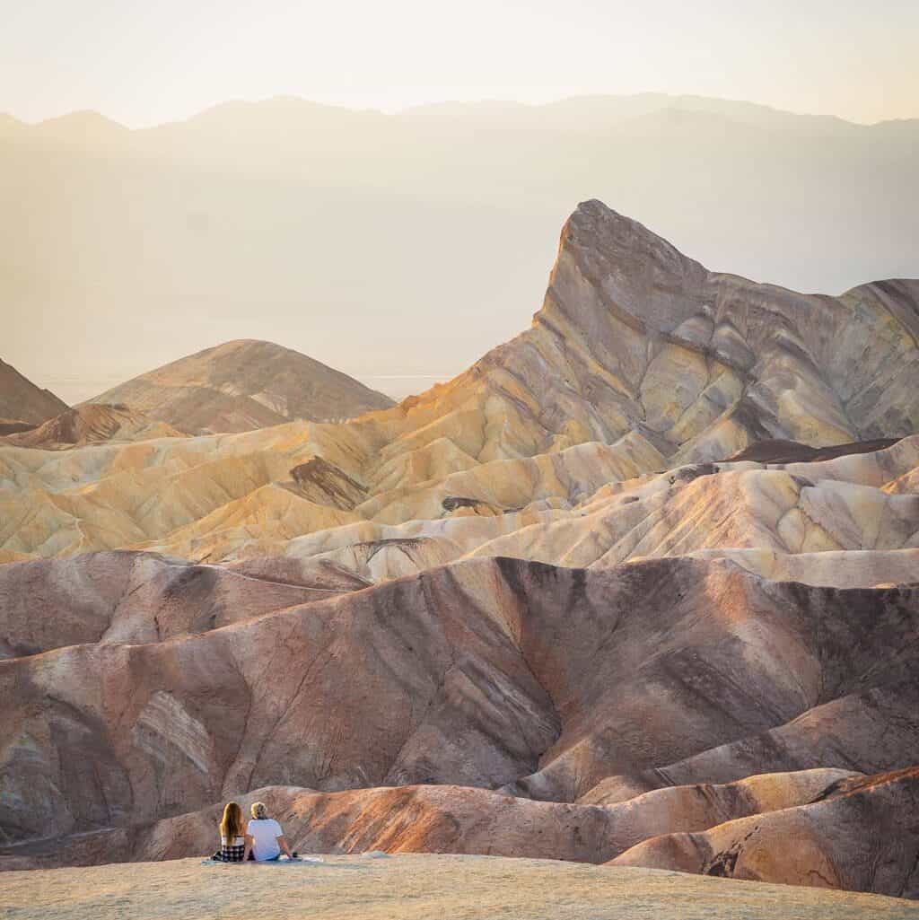 Zabriskie Point in Death Valley National Park. The last stop on a southwest usa road trip itinerary