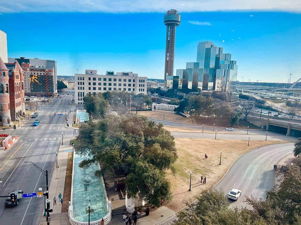 View from The Sixth Floor Museum to Dealey Plaza