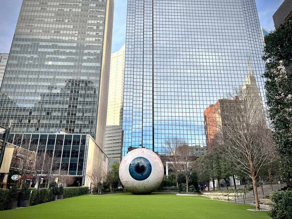 The giant eyeball dallas sculpture