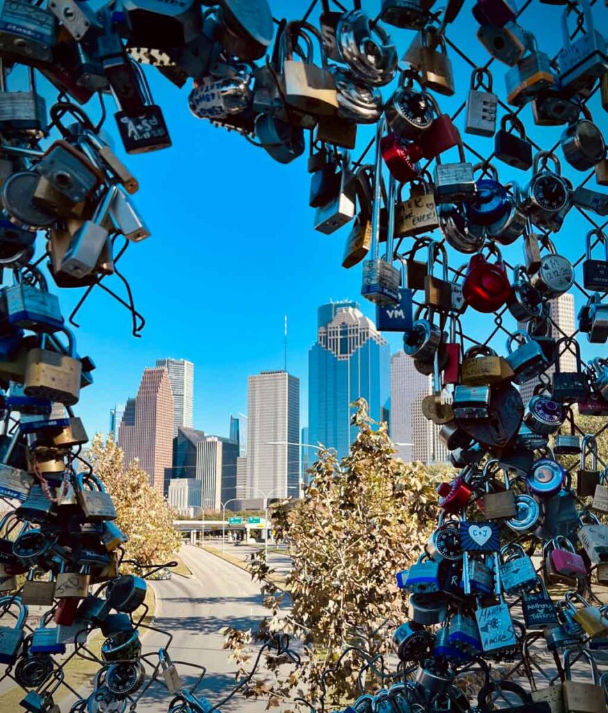  Houston city shot at the Love Lock Bridge 
