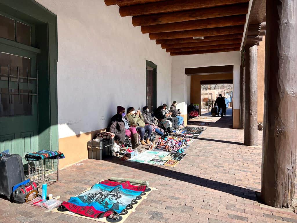 Native American Vendors Lined up in Santa Fe Plaza