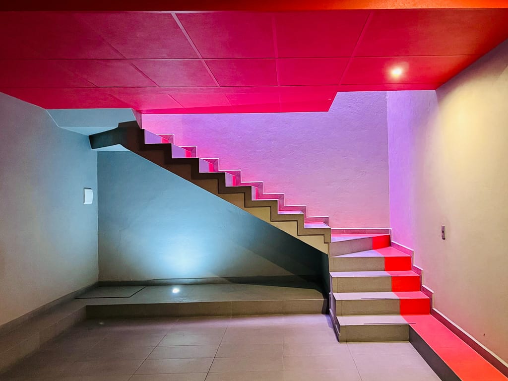 Red Stairs Going Upstairs to Mexico City Sex Hotel