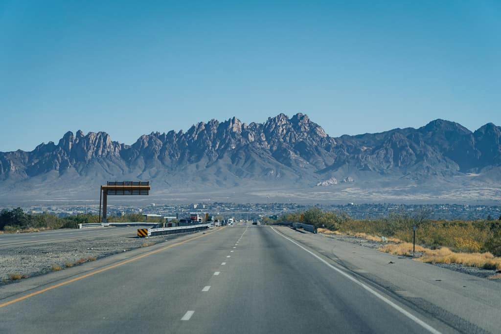 Organ Mountains near Las Cruces on a southern new mexico road trip