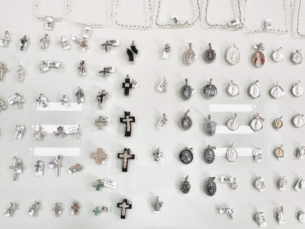 Display of Silver Pendants from a silver workshop