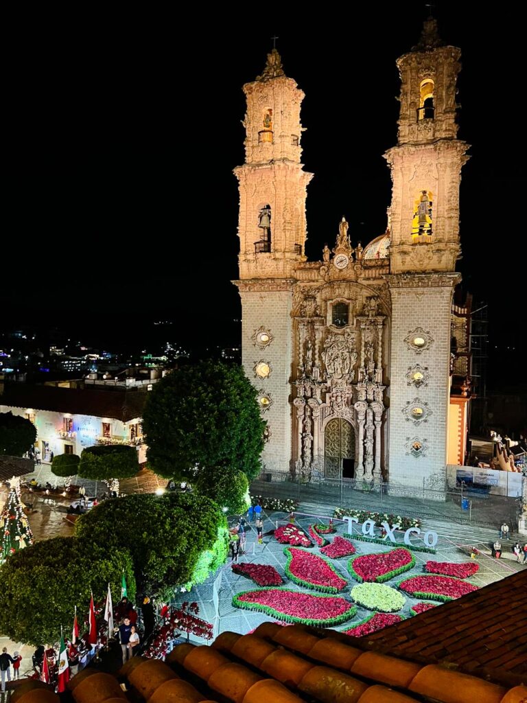 Cathedral Santa Prisca's View from a Zocalo Restaurant, one of the best things to do in Taxco