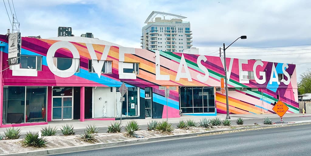 Colorful exterior graffiti of the arts factory in las vegas