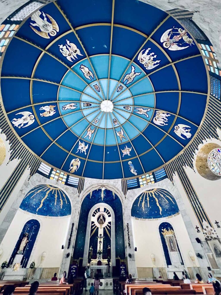 Blue and White interior of Zocalo Cathedral