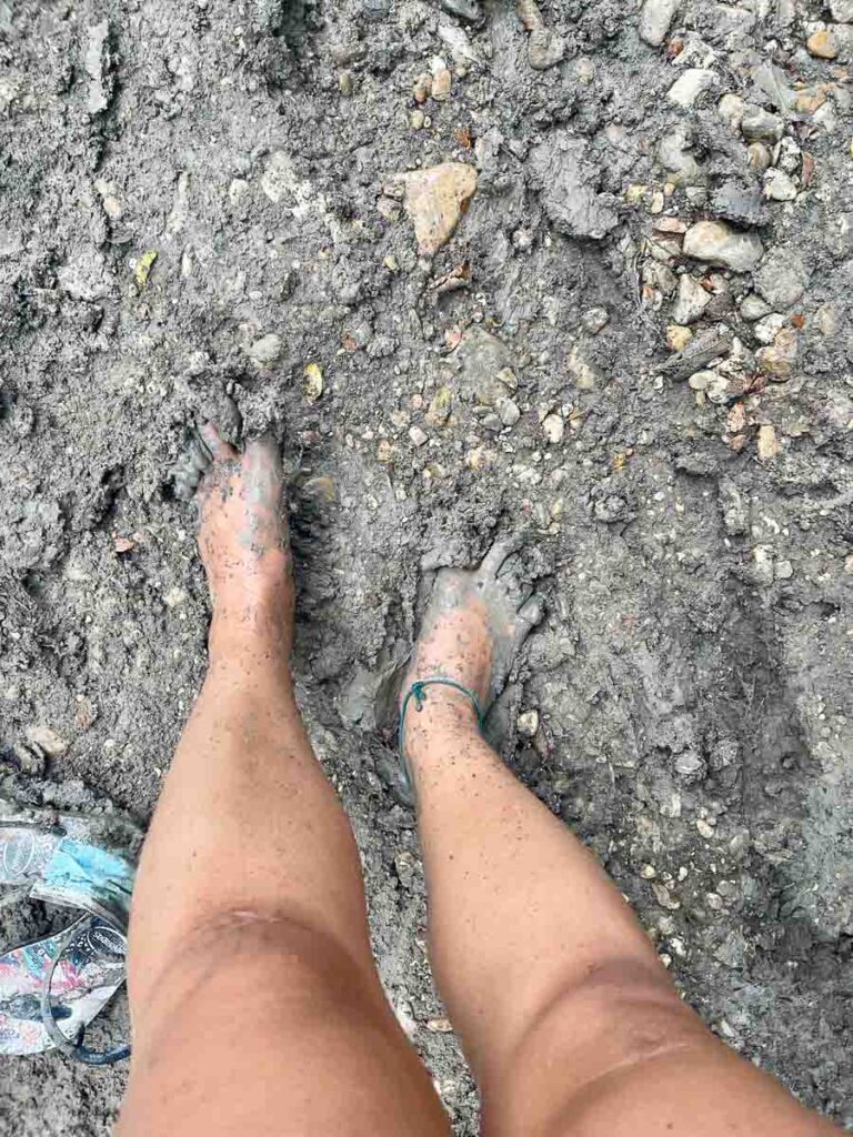muddy fields at the san marcos river float mouth