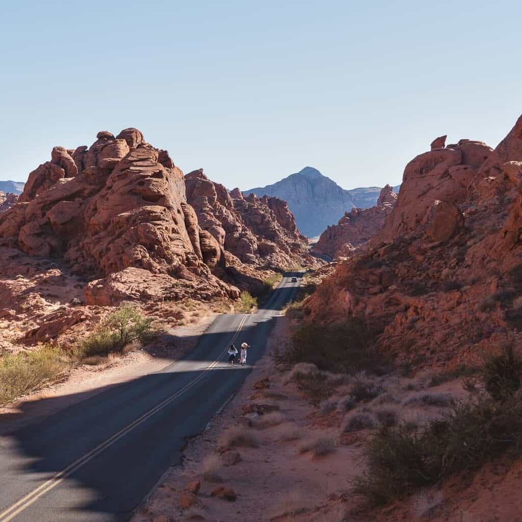 Main Road in Valley of Fire State Park near Las Vegas