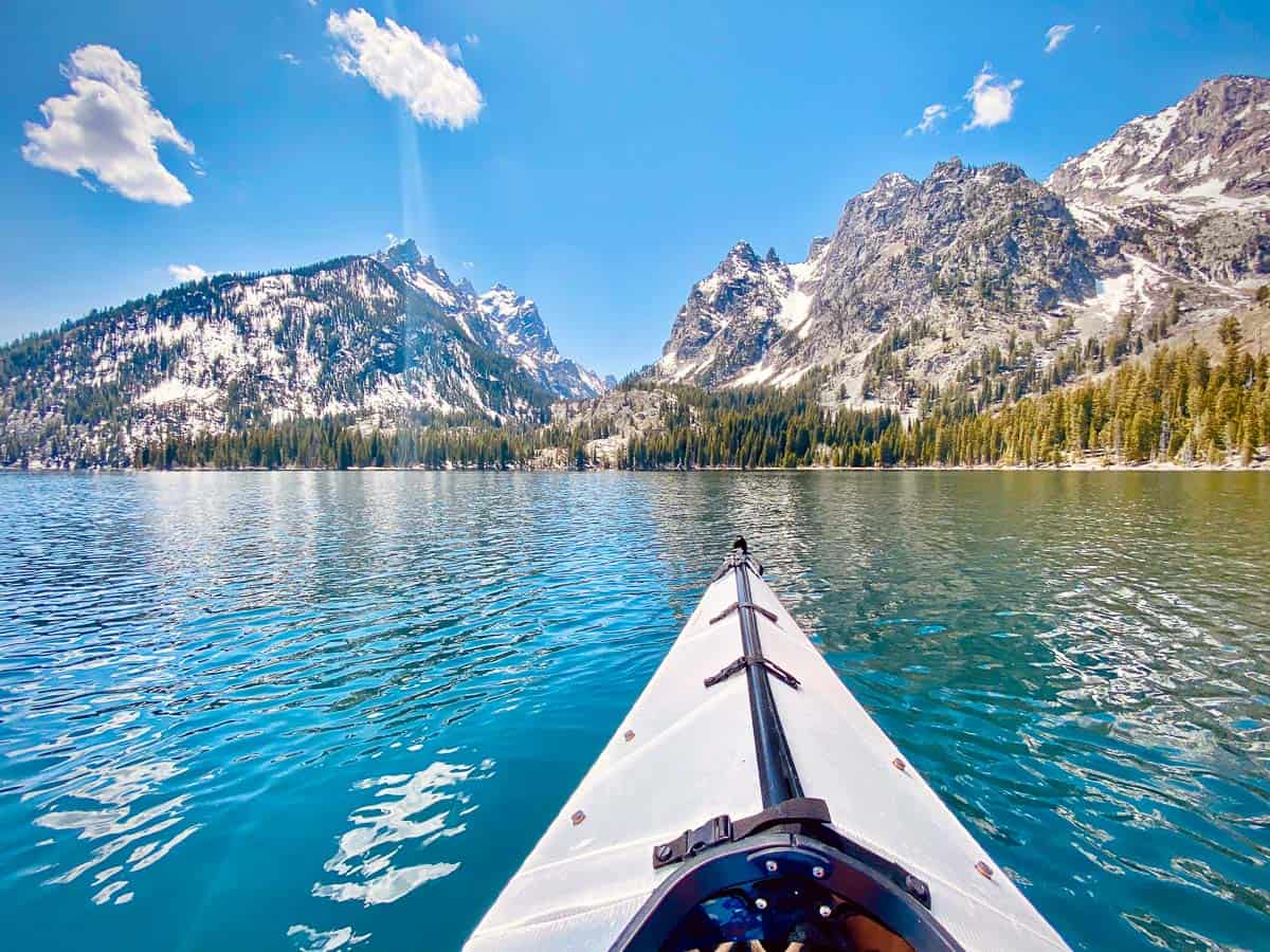 kayaking jenny lake to hike hidden falls and inspiration point in grand teton national park