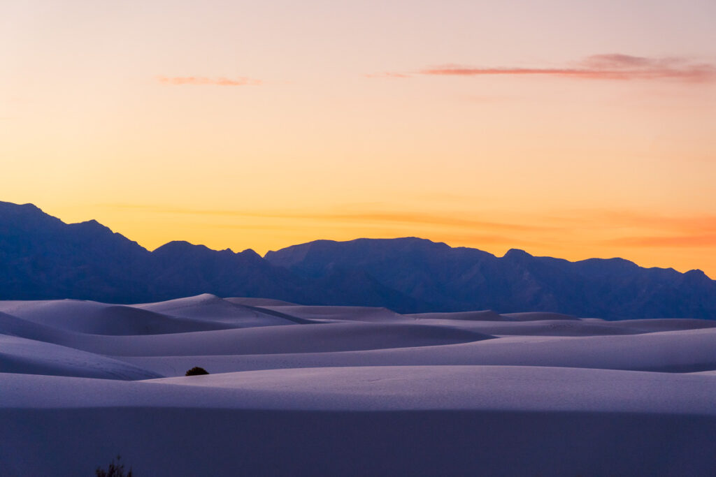 white sands sunset hour transition scenery
