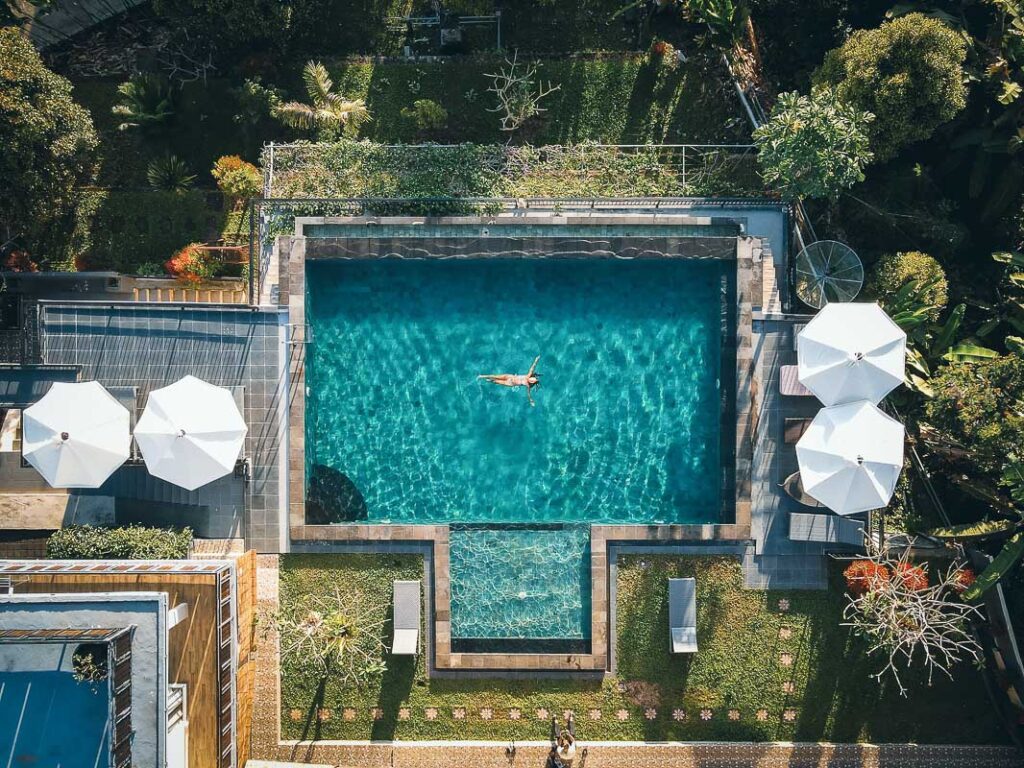 infinity pool swimming