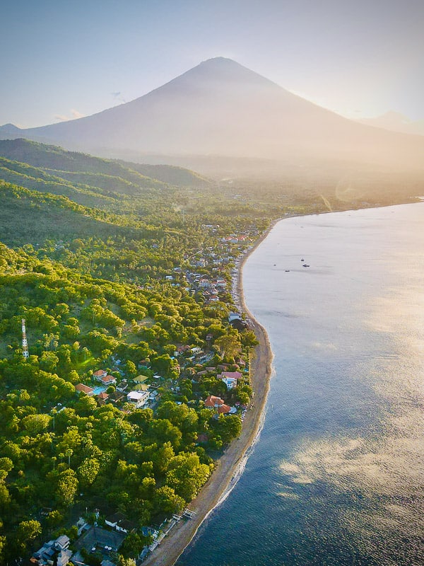 mount agung sunset in amed