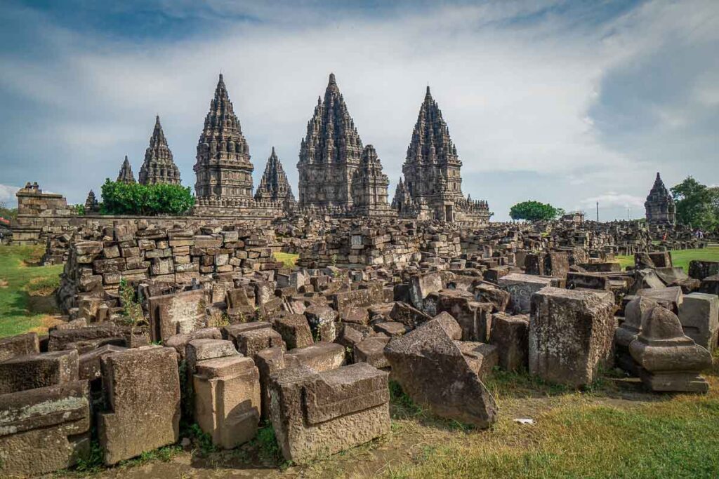 prambanan temple, largest hindu temple and popular tourist destination in indonesia and all of southeast asia
