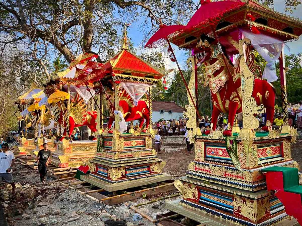 the animal statues for the pitra yadnya ngaben cremation