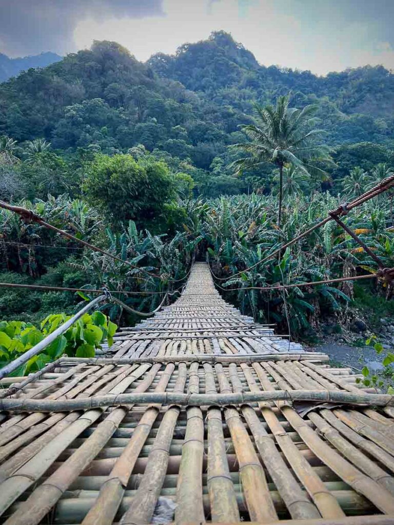 bamboo bridge on the way to moni flores