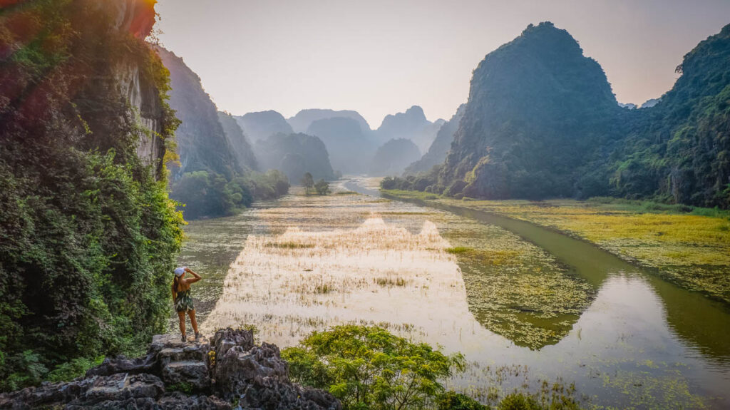 ask the boatman to stop at the viewpoint in tam coc, one of the best things to do in ninh binh