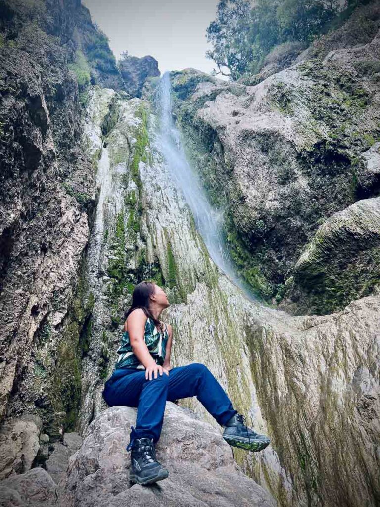 a waterfall at mantebian mountain