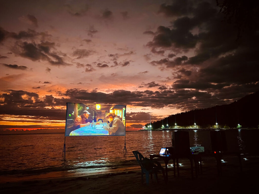 movie night at beachside cafe, one of the best weekend things to do in dili timor leste