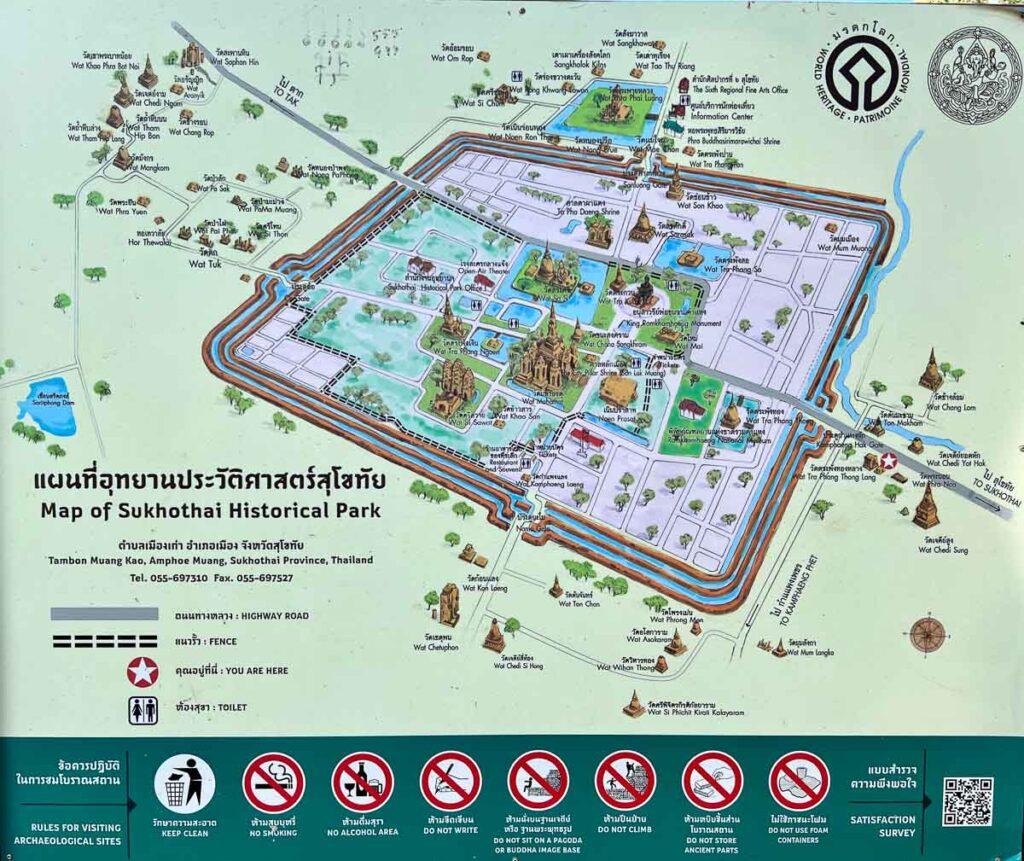 sukhothai historical park map