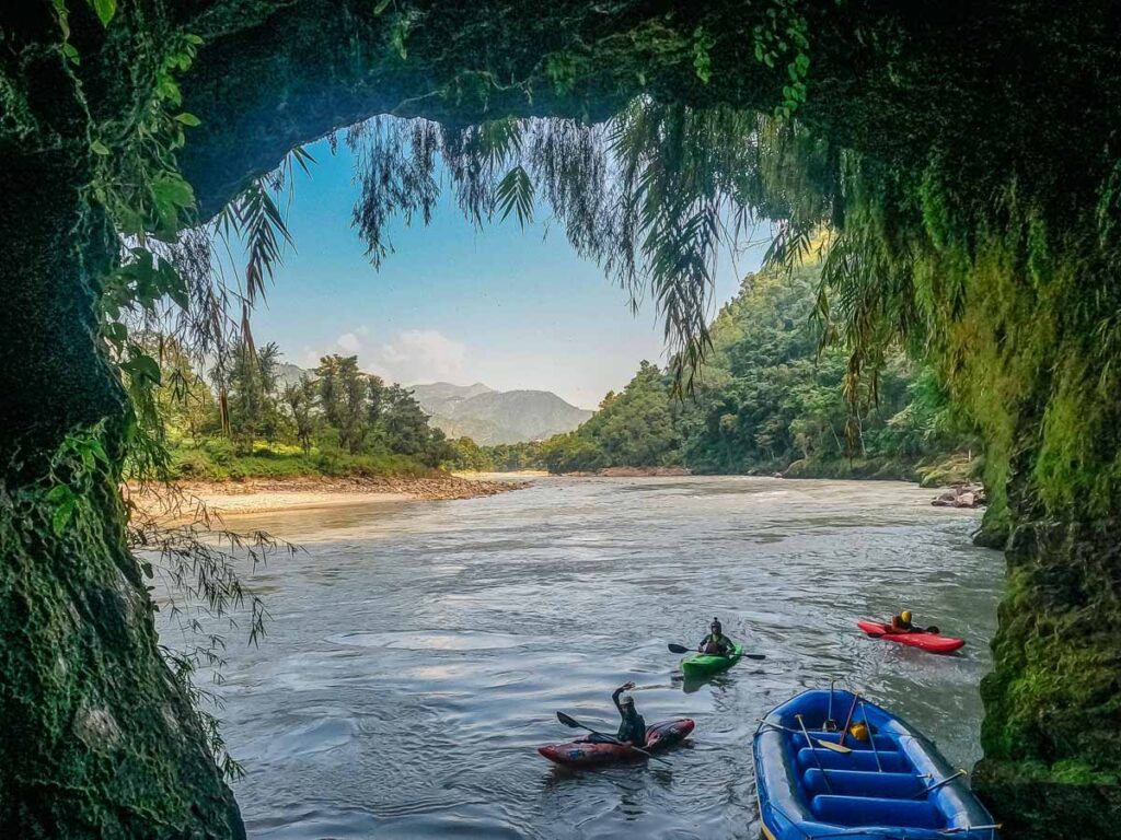 cave view while rafting