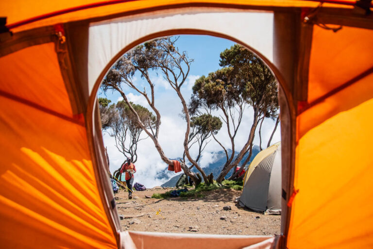 tent view climbing kilimanjaro Tanzania