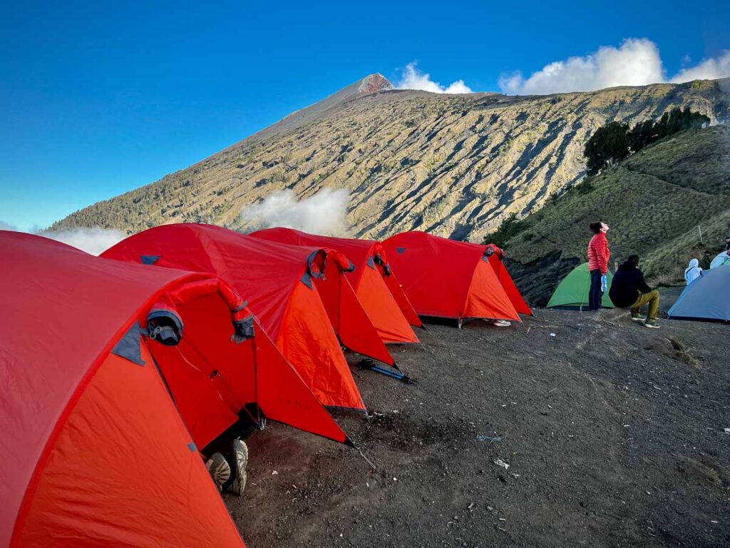 being prepared and bringing correct items camping for mount rinjani