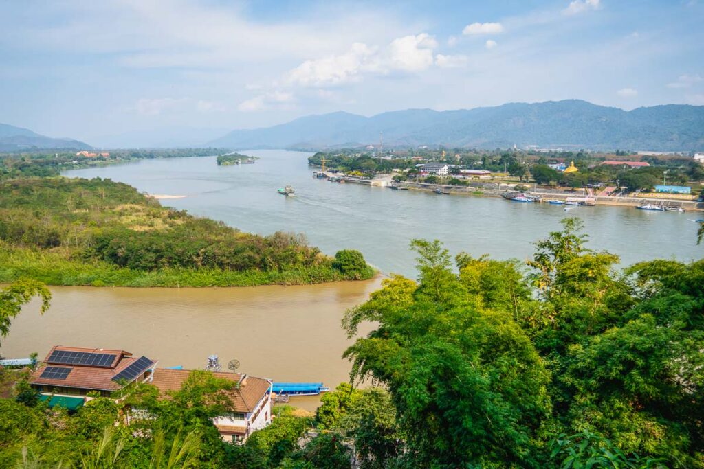 the confluence of the golden triangle mekong river view