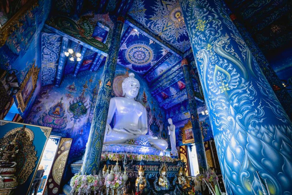 Wat Rong Suea Ten chiang big buddha side view, a stop on a 2 day itinerary tour to chiang rai from chiang mai