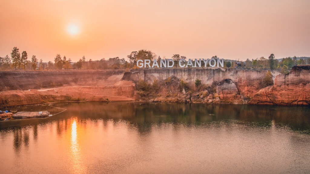 Grand Canyon Thailand swimming hole at sunset