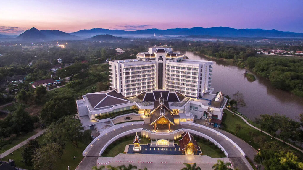 the riverie hotel chiang rai aerial view