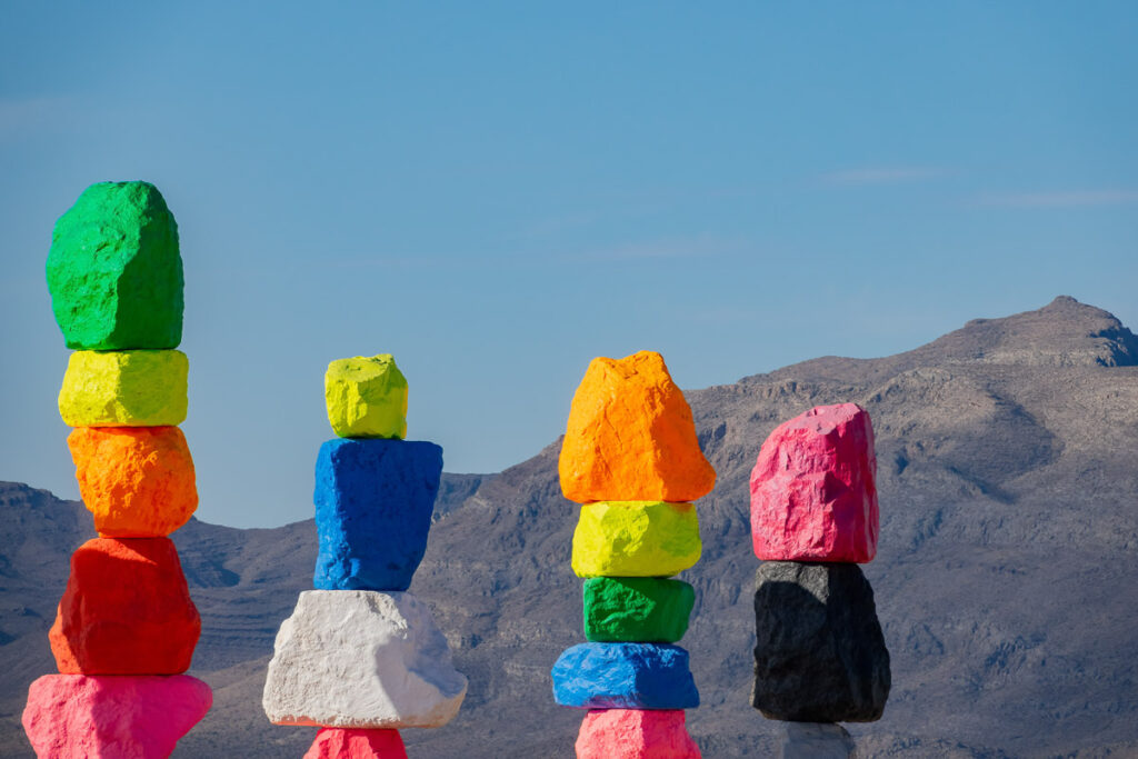 Morning view of the Seven Magic Mountains