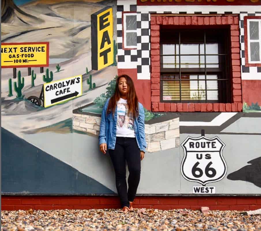 Nomadicated in front of route 66 mural