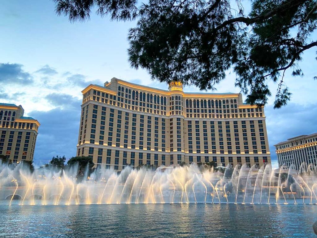 bellagio fountains water show, one of the most iconic scenes las vegas is famous for