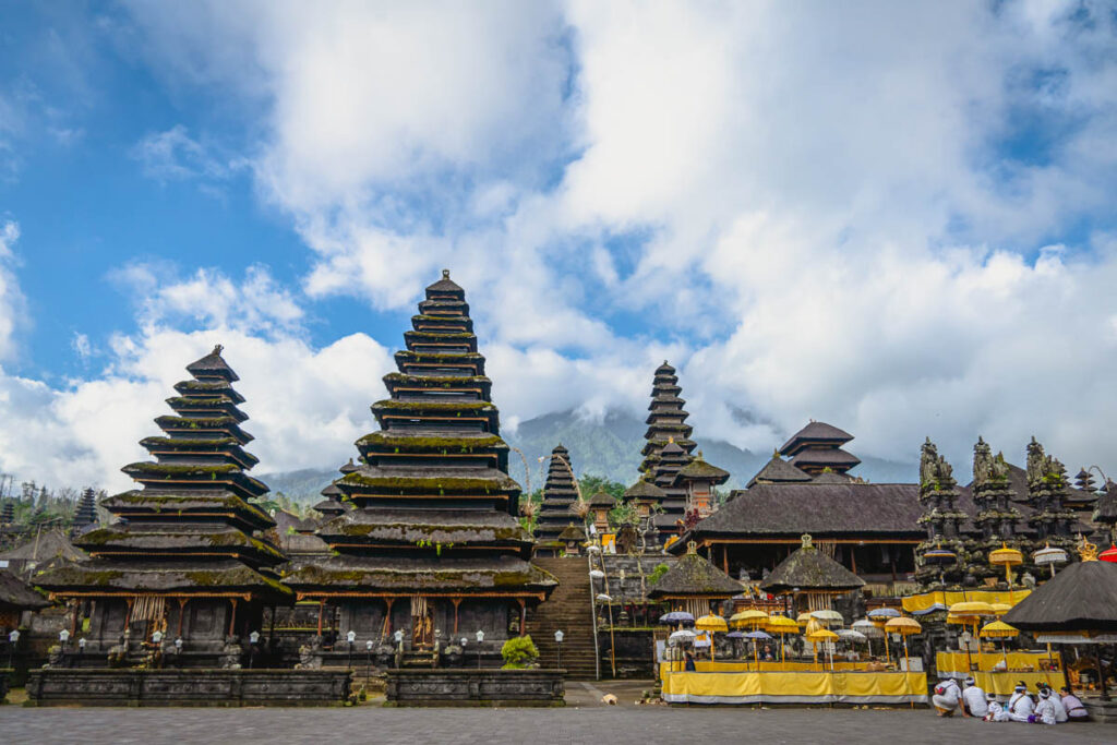 group of holy structures in bali's mother temple