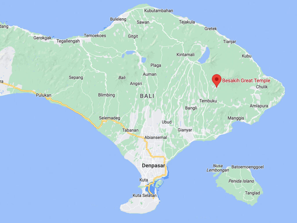 pura besakih temple location on google maps