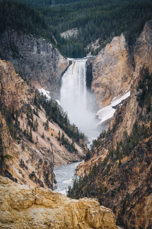 grand canyon of the yellowstone upper waterfall close-up