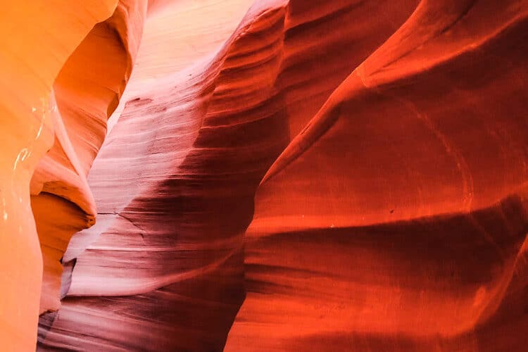 The red hues of Upper Antelope Canyon's walls