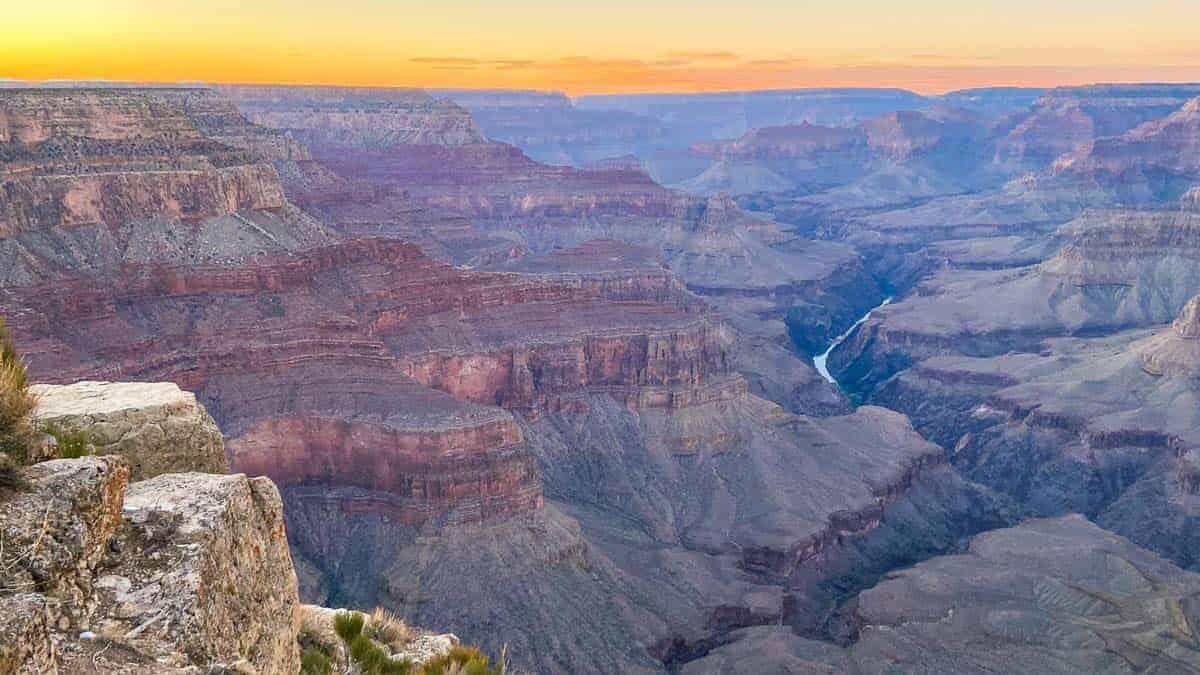 grand canyon south rim during the sunset