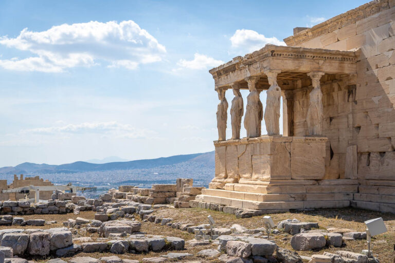 the Porch of the Caryatids Athens statues of the Erechtheion temple in the acropolis