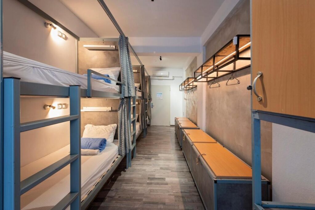 bunk beds in dormitory of bedbox hostel in athens