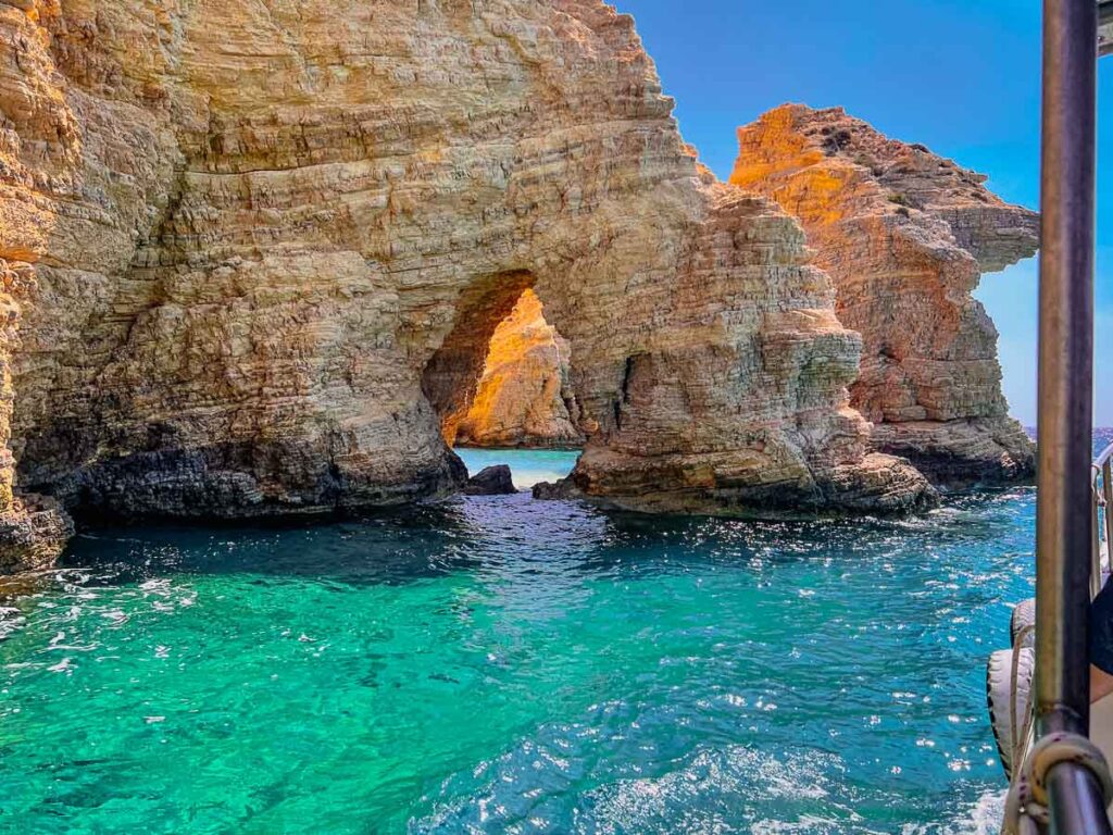 the sea cave arches on kato Koufonisia