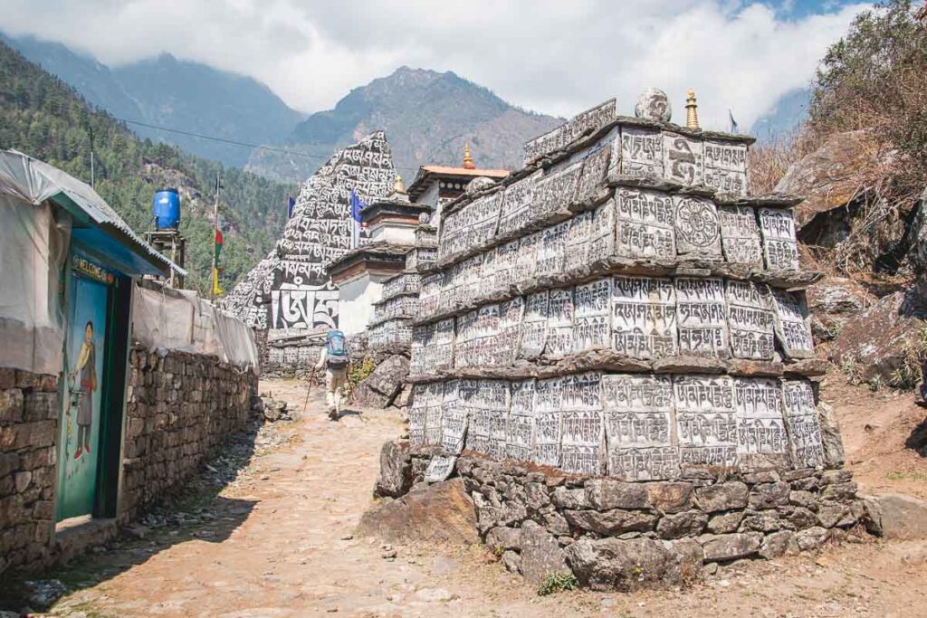 Himalayan sacred rock Along the Everest Base Camp Route