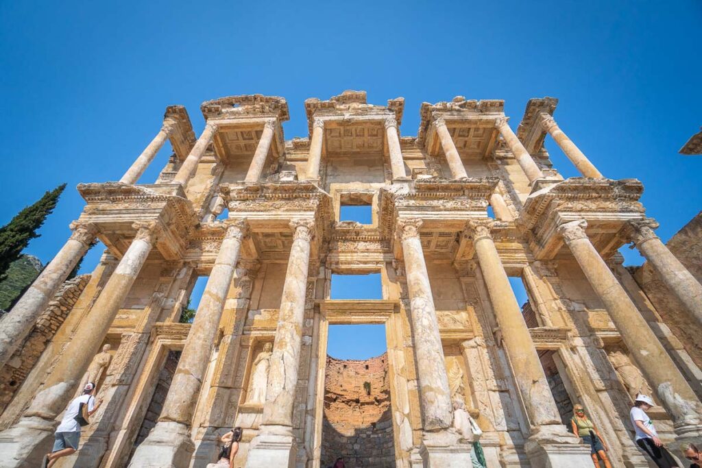 The iconic Library of Celsus in Ephesus, a masterpiece of Roman architecture.