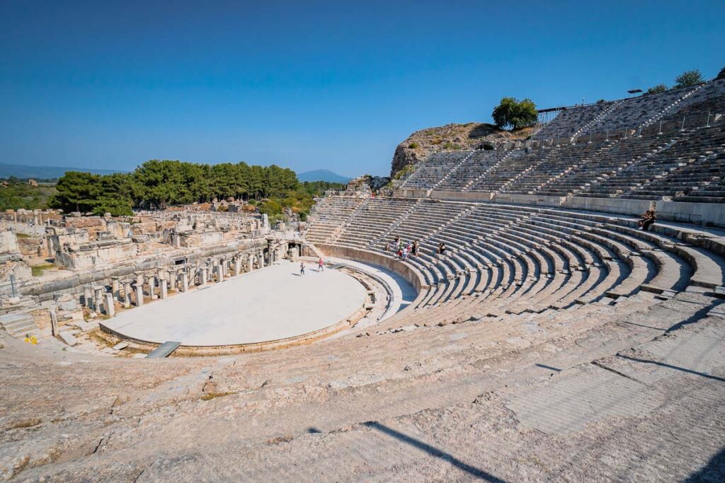 The impressive Great Theatre of Ephesus, one of the largest ancient theaters in existence.