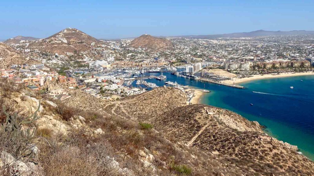 Mexico, Cabo Town Aerial from hiking trail