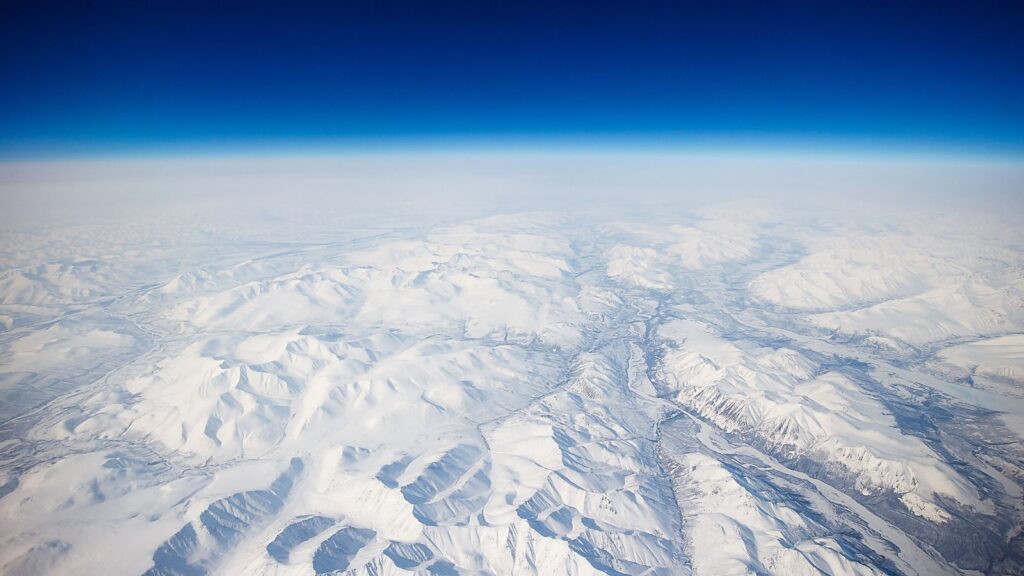 Russia, Aerial View of the Verkhoyansk Mountain Range, Serbia